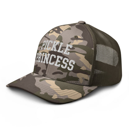 Pickle Princess Camo Trucker Hat Camo Olive