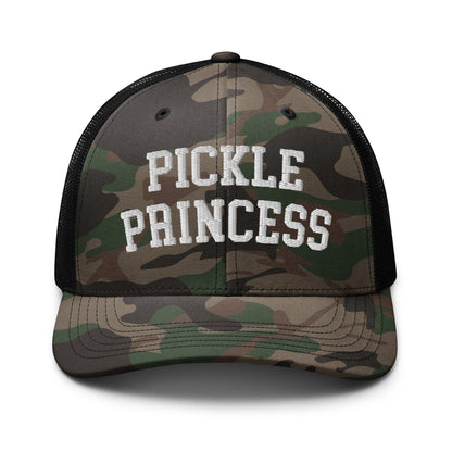 Pickle Princess Camo Trucker Hat Camo Black