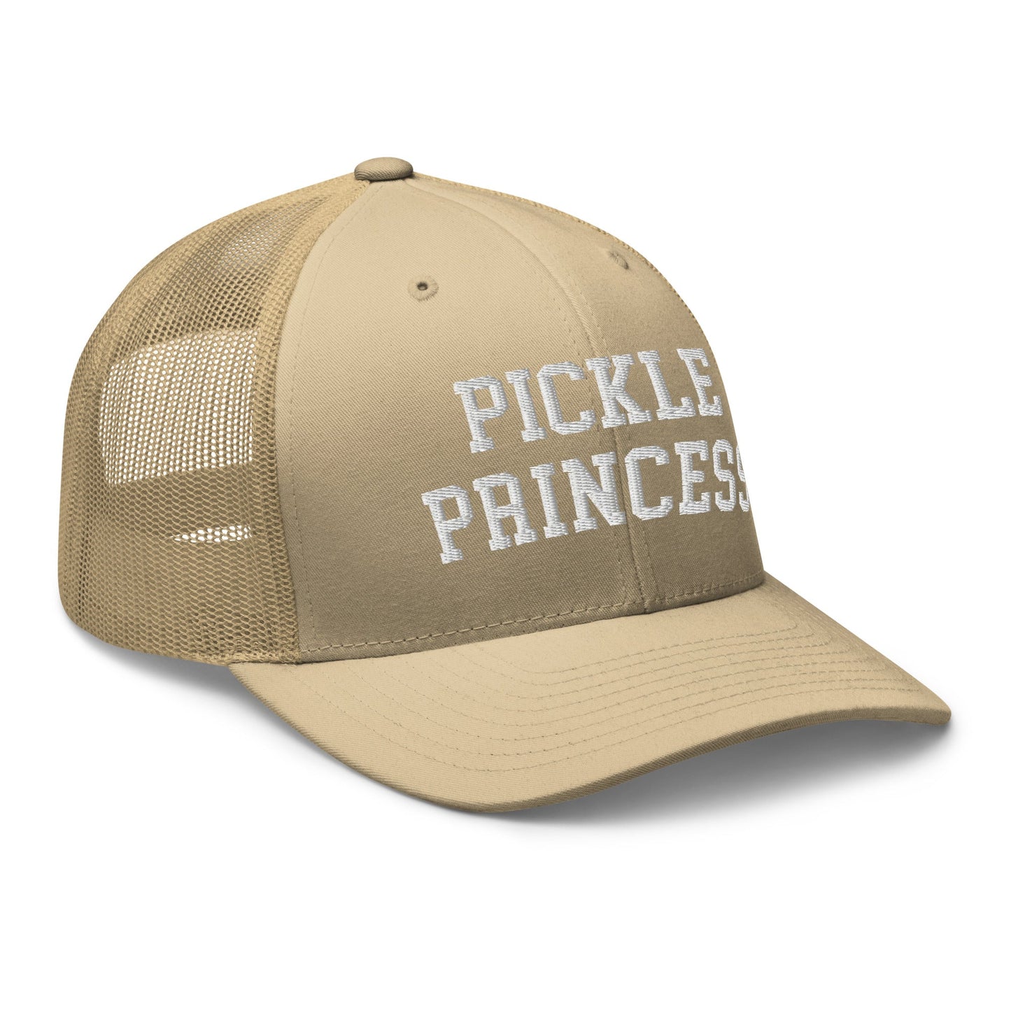 Pickle Princess Retro Trucker Hat Khaki