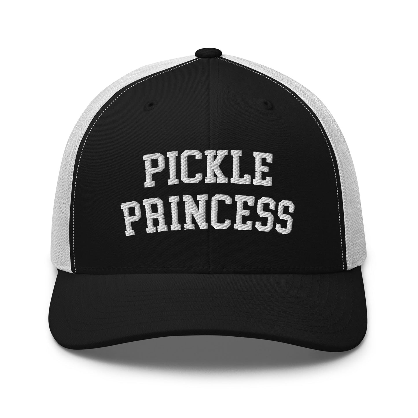 Pickle Princess Retro Trucker Hat Black White