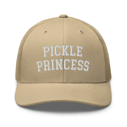 Pickle Princess Retro Trucker Hat Khaki