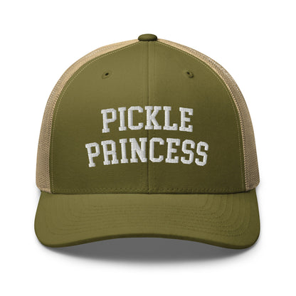 Pickle Princess Retro Trucker Hat Moss Khaki