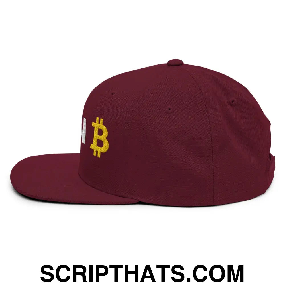 Plan B Bitcoin Snapback Hat Maroon