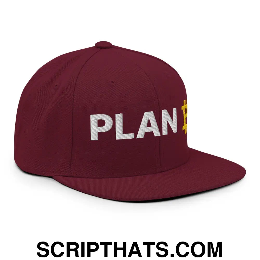 Plan B Bitcoin Snapback Hat Maroon