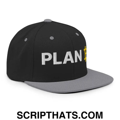 Plan B Bitcoin Snapback Hat Black Silver