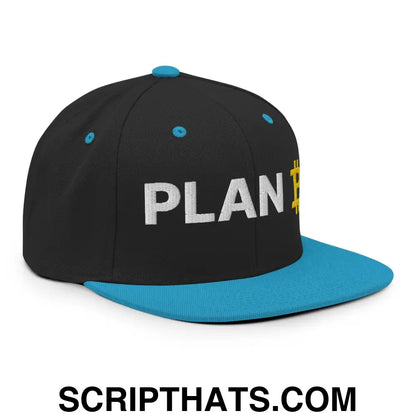 Plan B Bitcoin Snapback Hat Black Teal