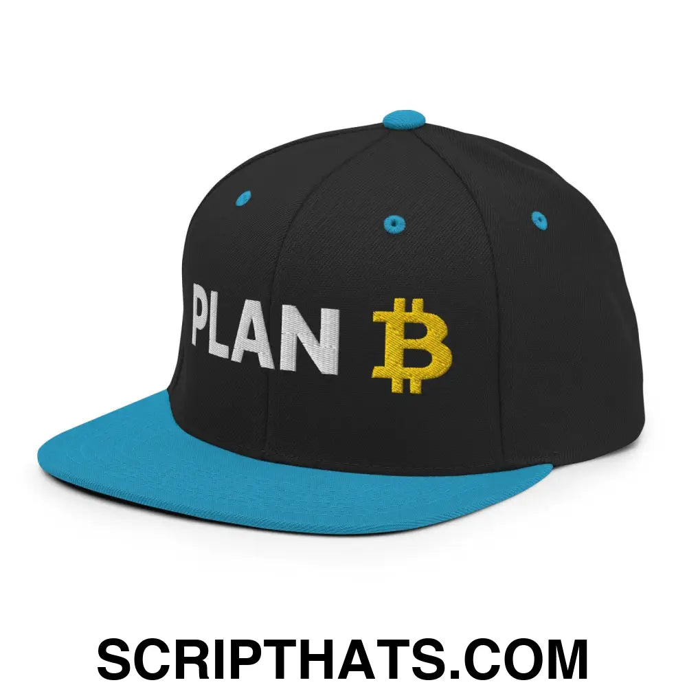 Plan B Bitcoin Snapback Hat Black Teal