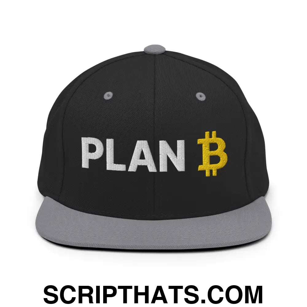 Plan B Bitcoin Snapback Hat Black Silver