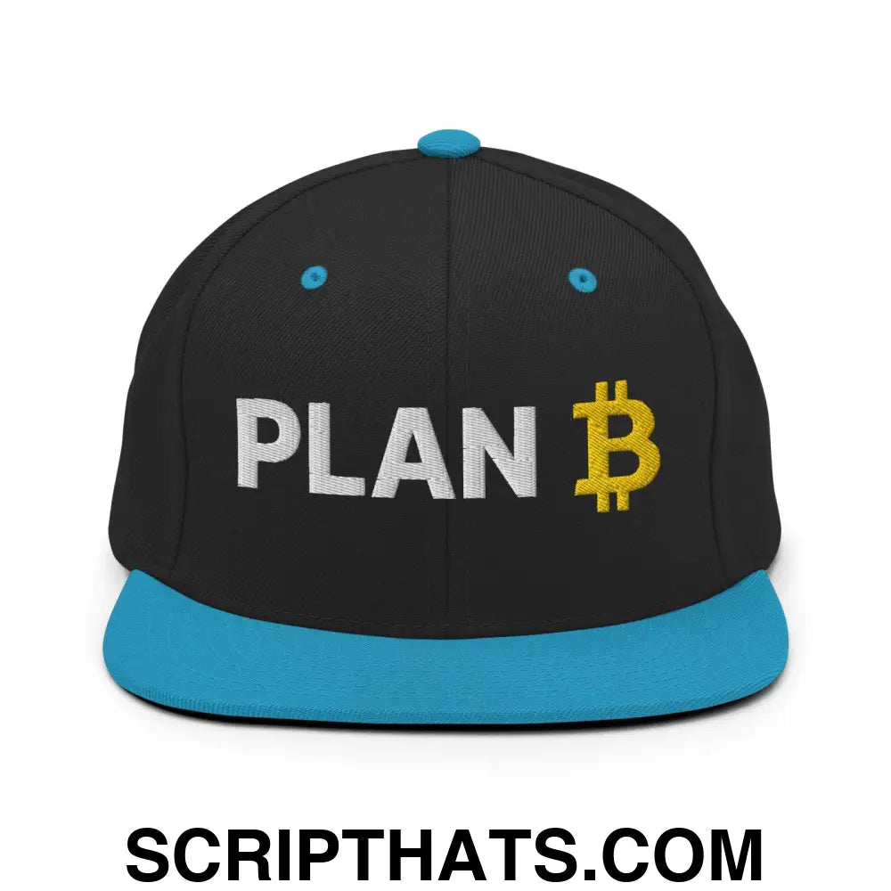 Plan B Bitcoin Snapback Hat Black Teal