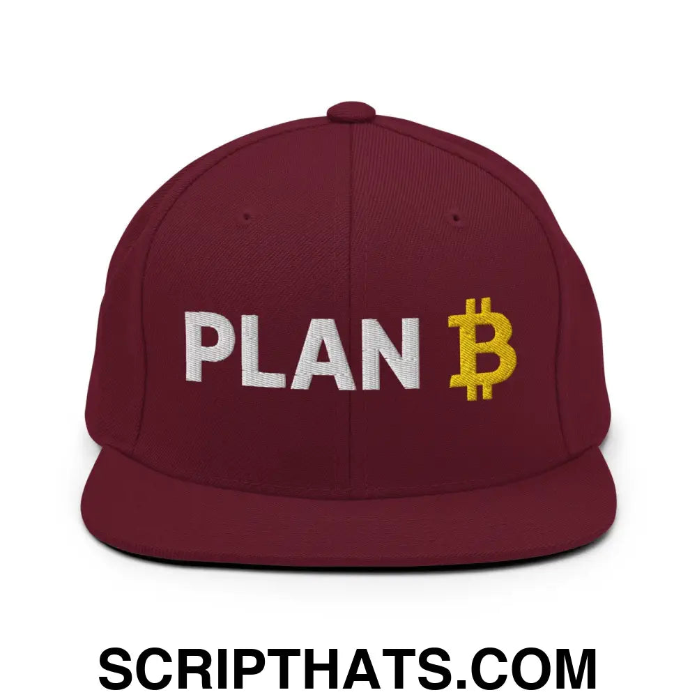 Plan B Bitcoin Snapback Hat Maroon