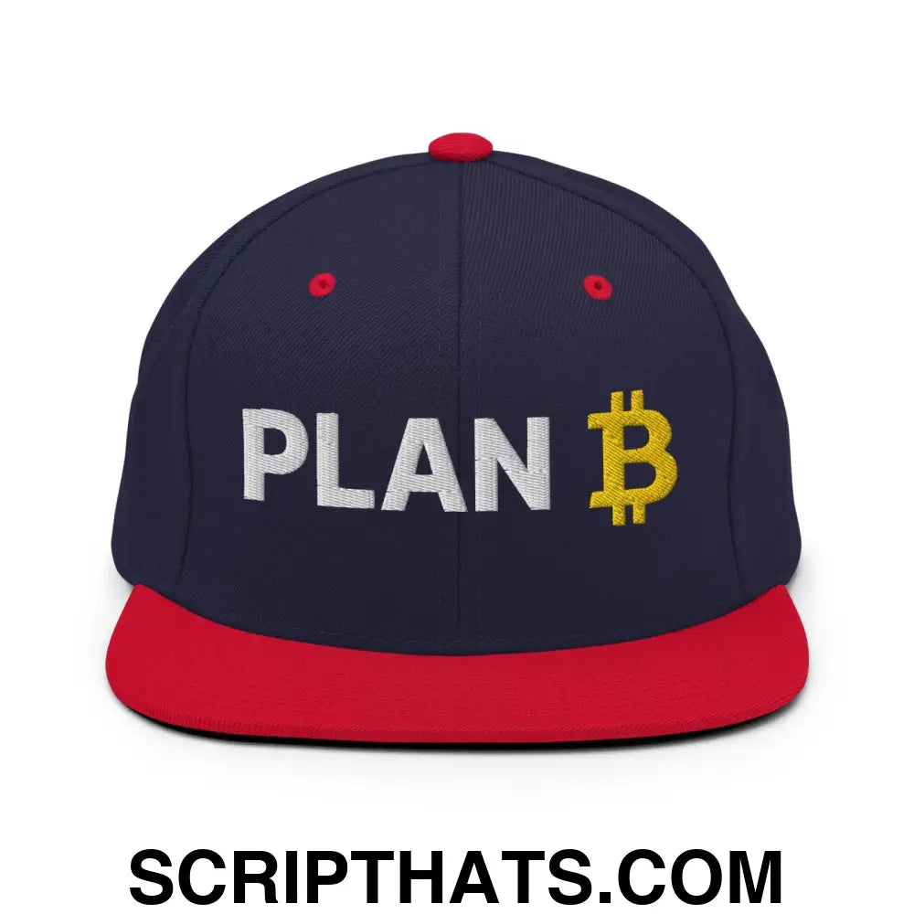 Plan B Bitcoin Snapback Hat Navy Red