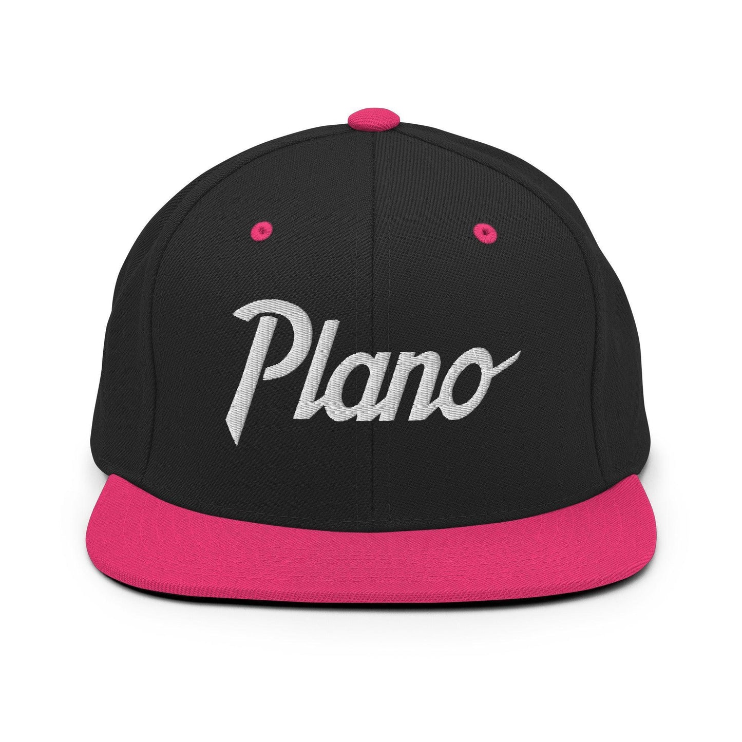 Plano Script Snapback Hat Black Neon Pink