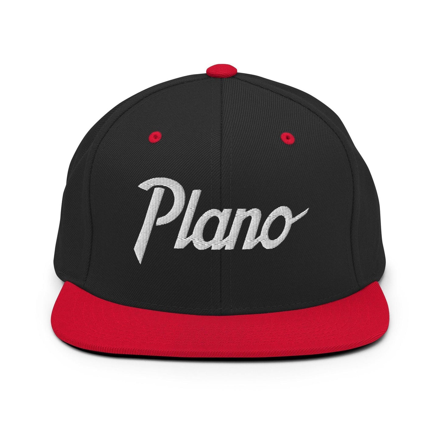 Plano Script Snapback Hat Black Red