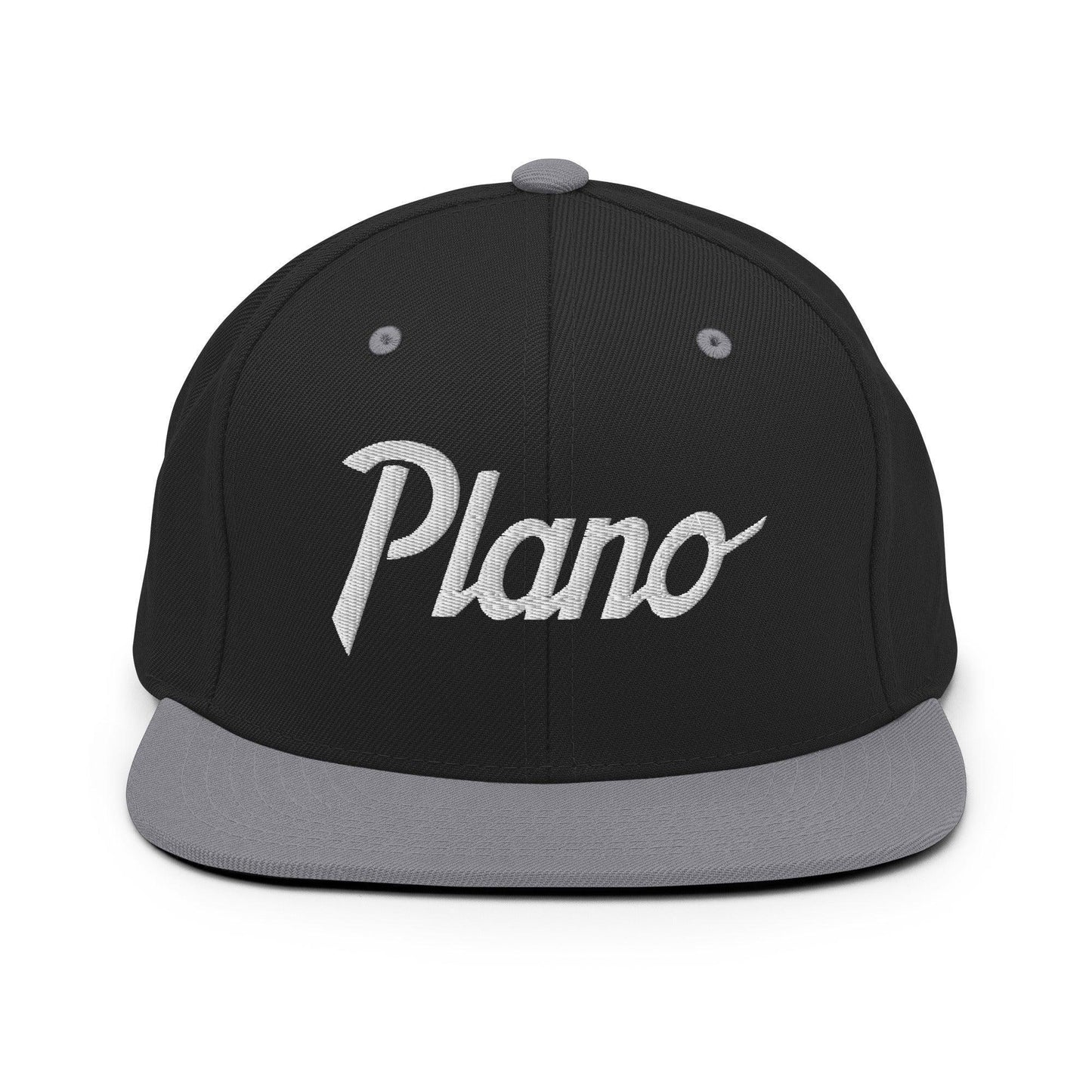 Plano Script Snapback Hat Black Silver