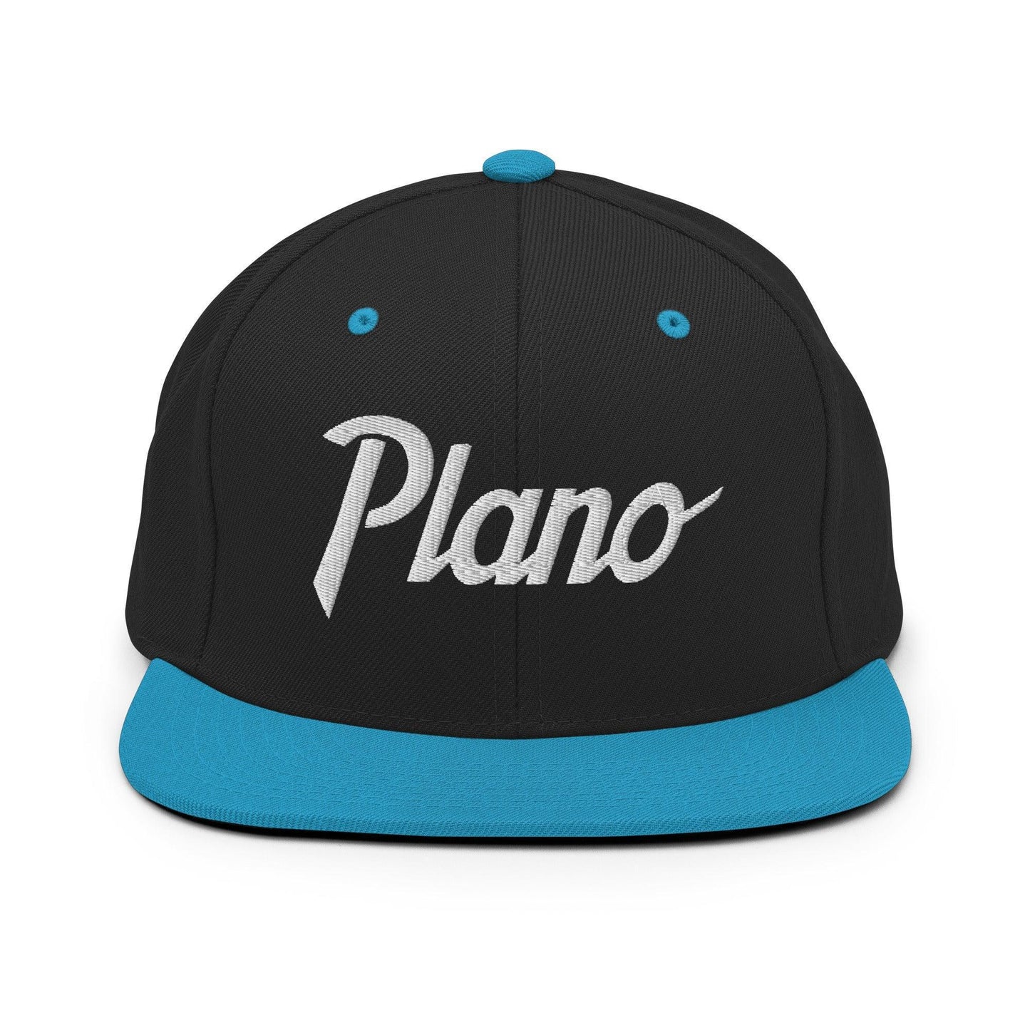 Plano Script Snapback Hat Black Teal