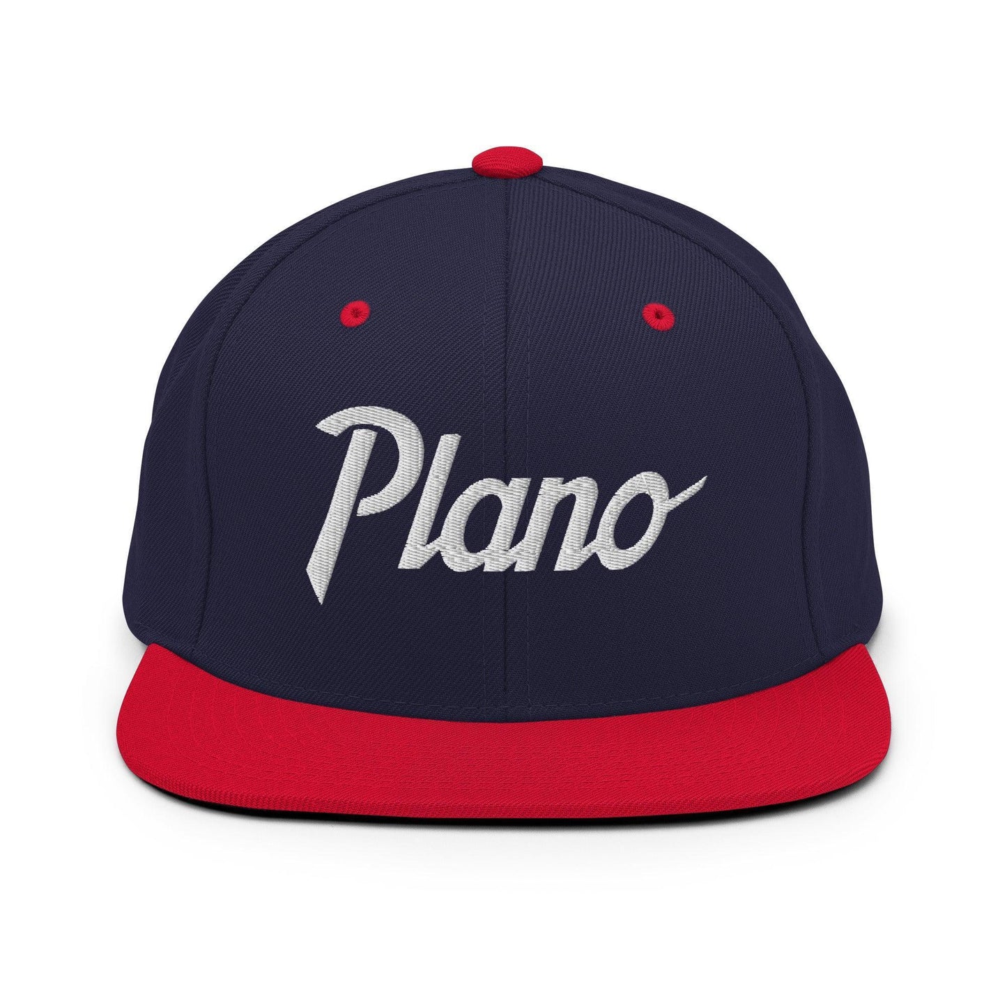 Plano Script Snapback Hat Navy Red