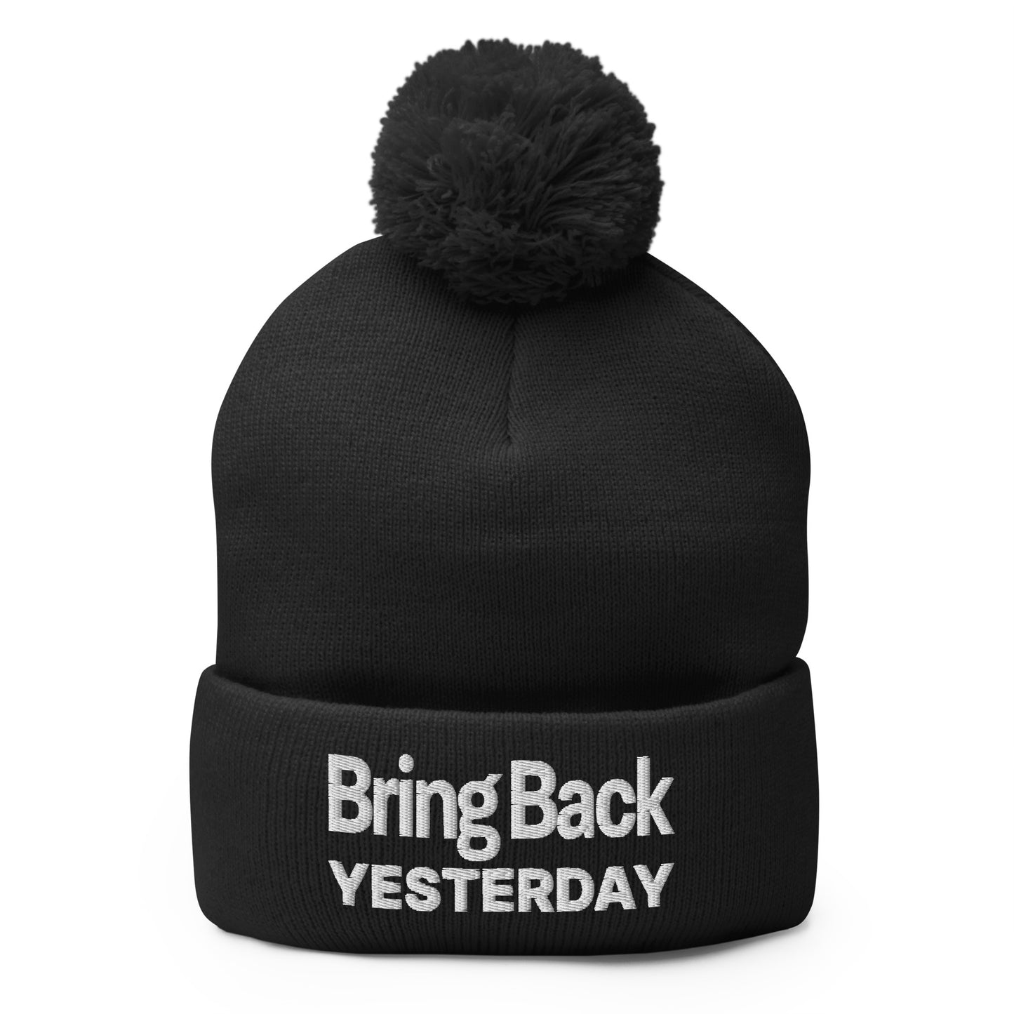 Bring Back Yesterday Travis Kelce Embroidered Pom Pom Knit Beanie Default Title