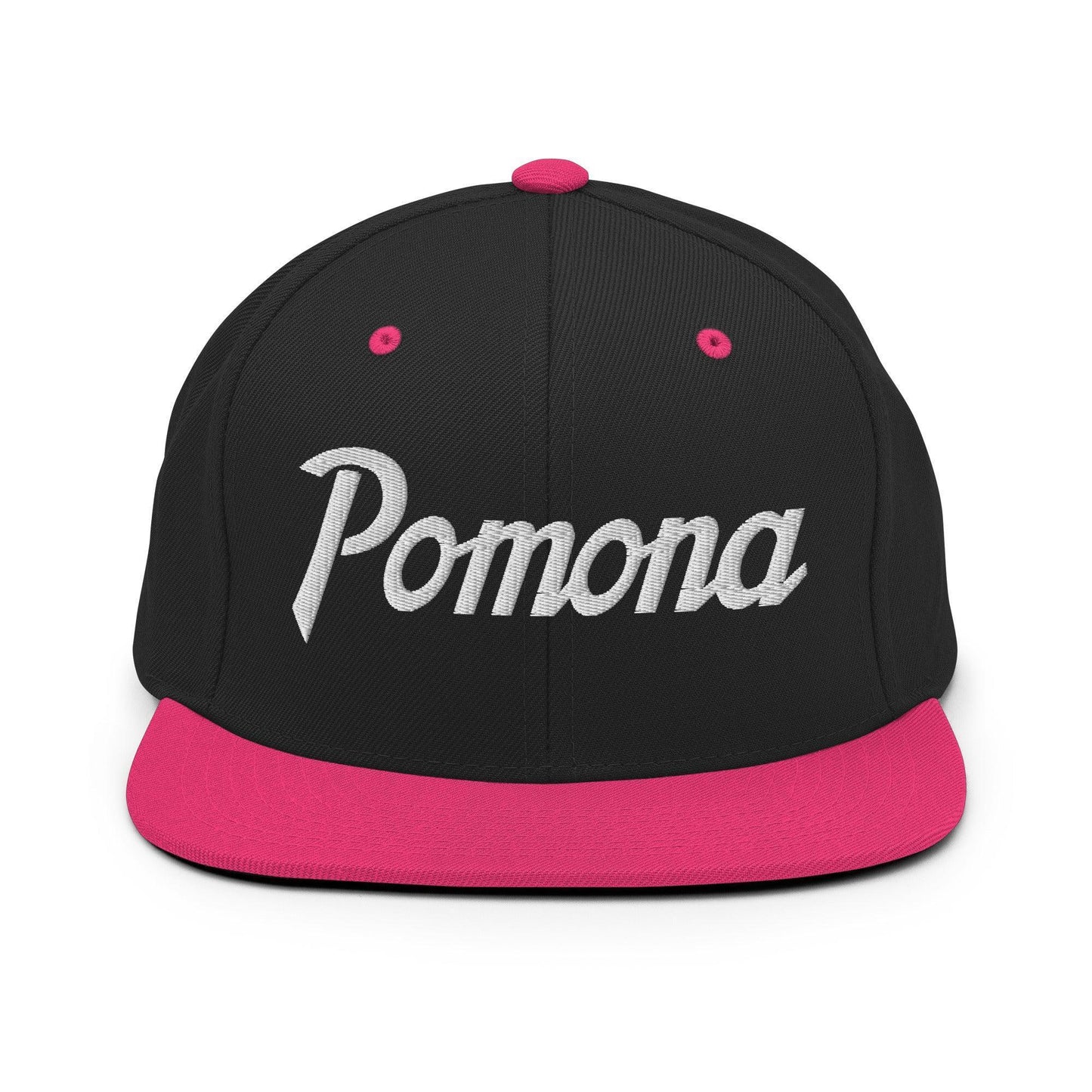 Pomona Snapback Hat Black Neon Pink