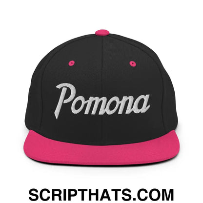 Pomona Snapback Hat Black Neon Pink