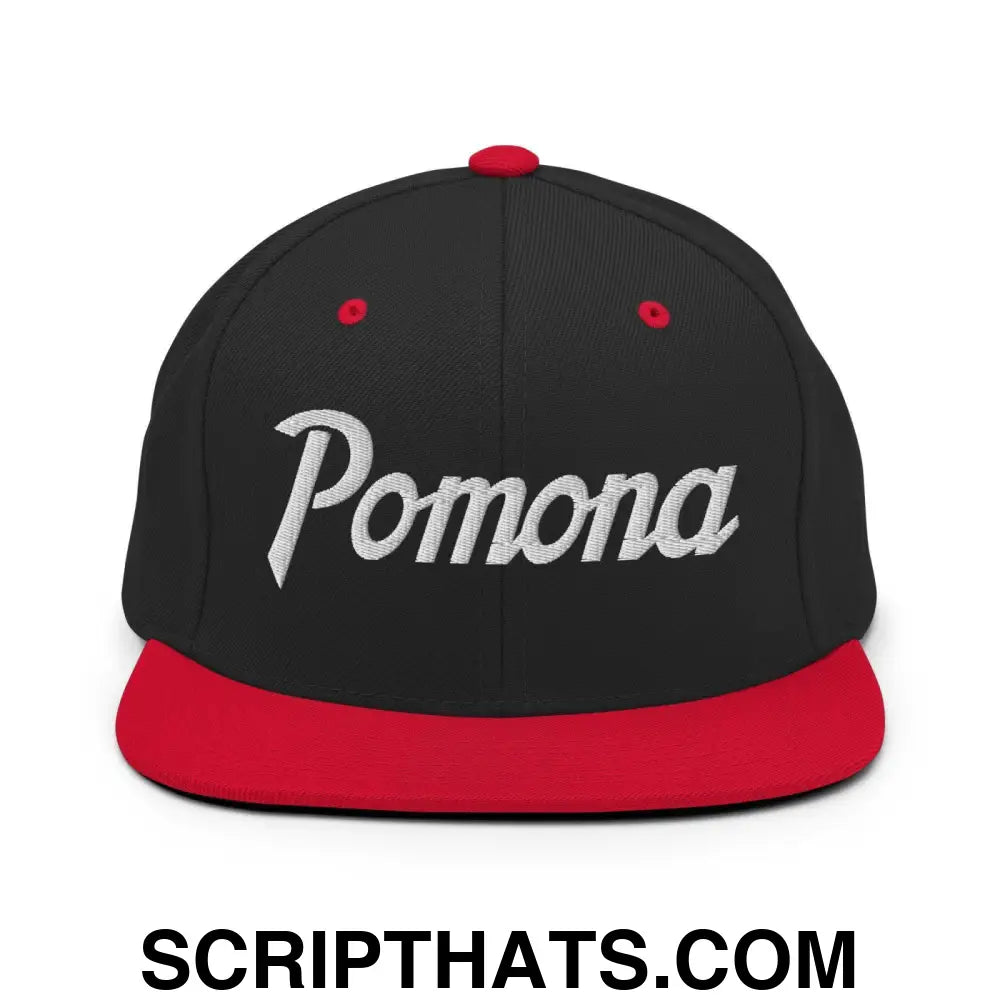 Pomona Snapback Hat Black Red