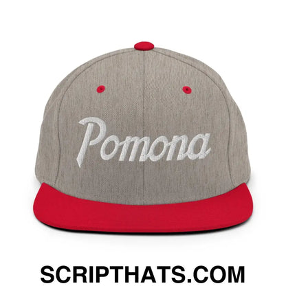 Pomona Snapback Hat Heather Grey Red