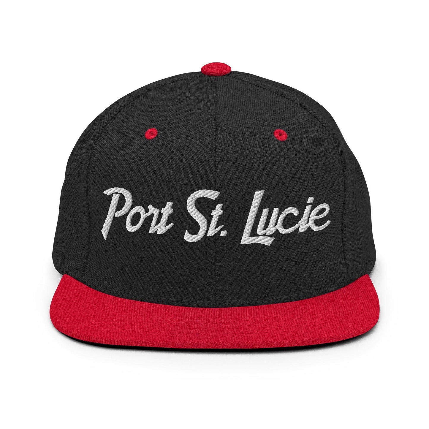 Port St. Lucie Script Snapback Hat Black Red