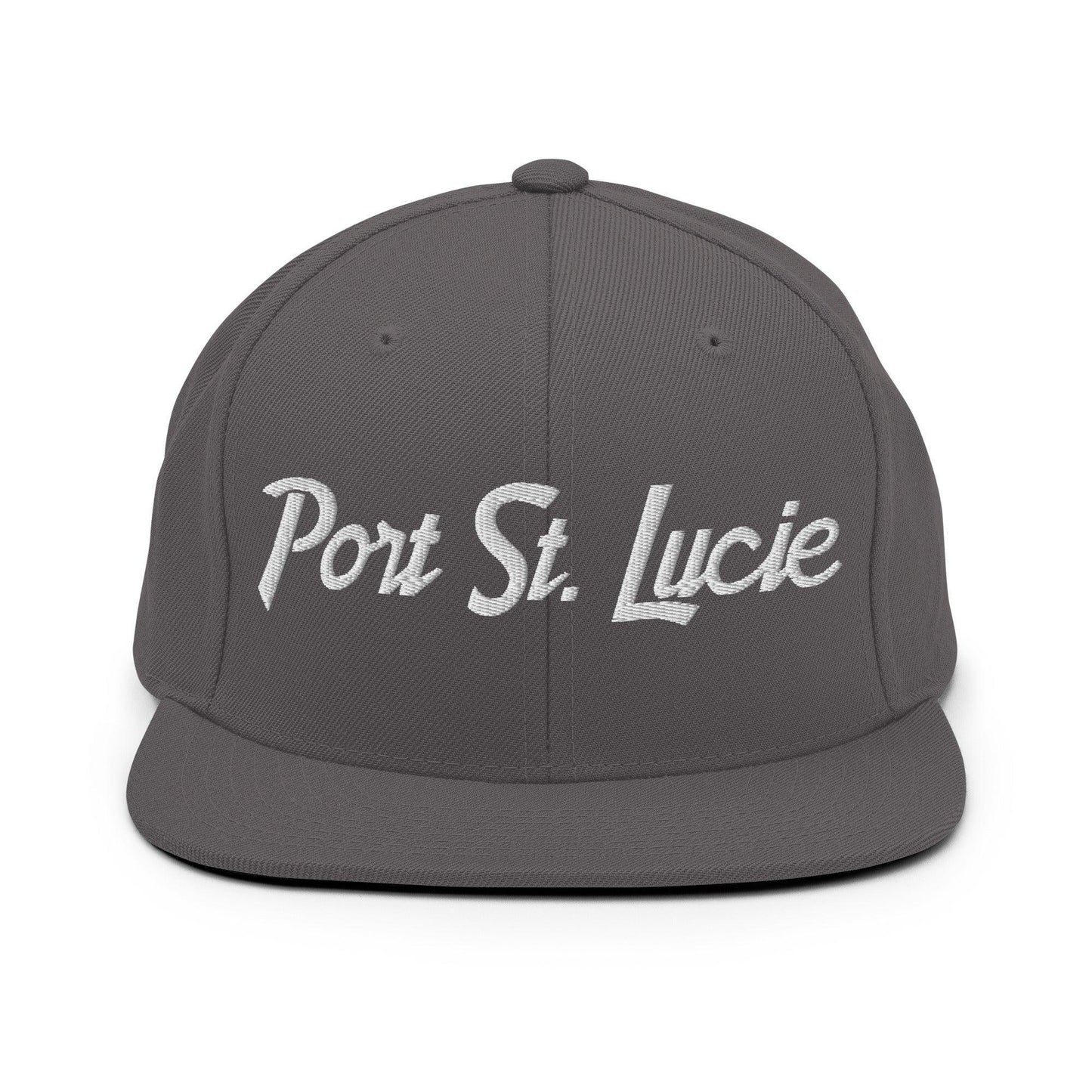 Port St. Lucie Script Snapback Hat Dark Grey