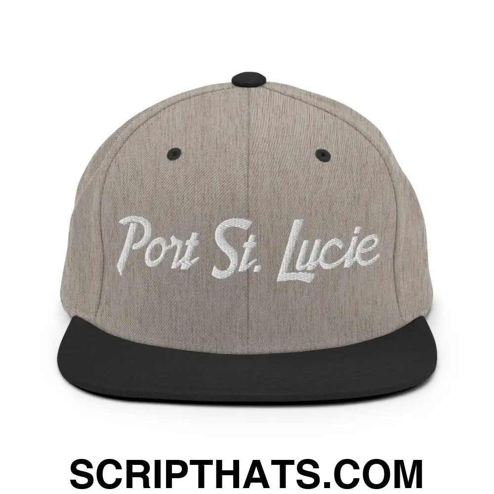 Port St. Lucie Script Snapback Hat Heather Black