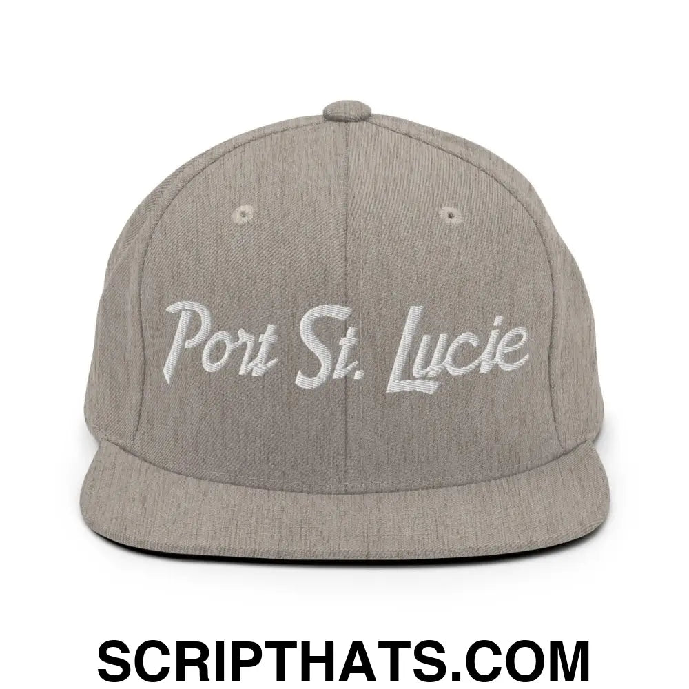 Port St. Lucie Script Snapback Hat Heather Grey