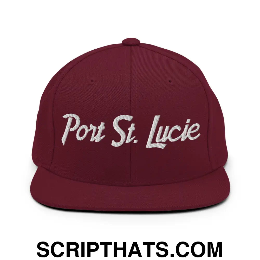 Port St. Lucie Script Snapback Hat Maroon