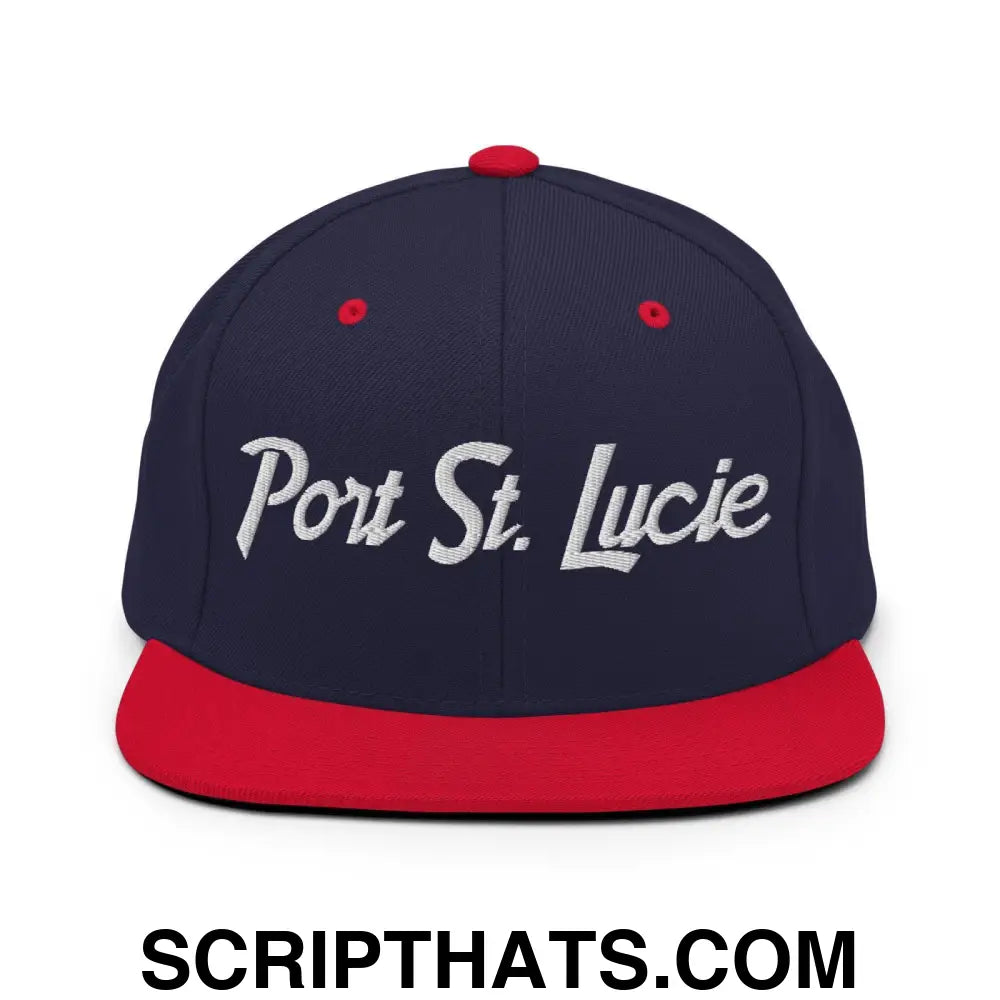 Port St. Lucie Script Snapback Hat Navy Red