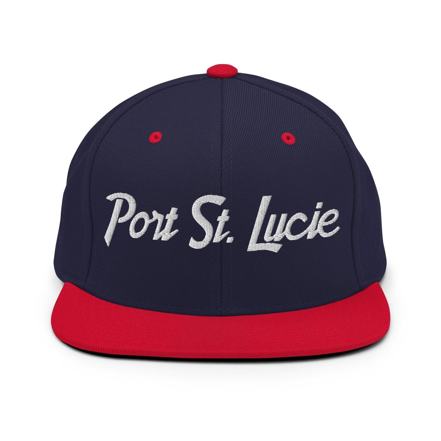 Port St. Lucie Script Snapback Hat Navy Red