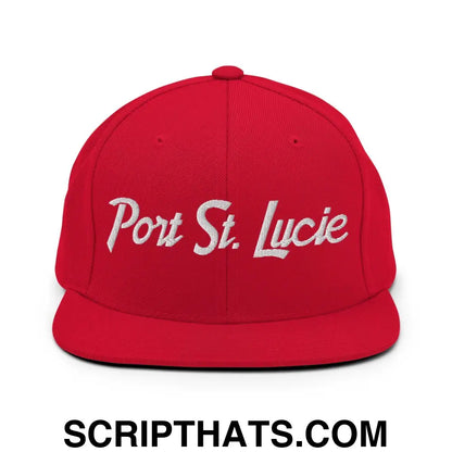 Port St. Lucie Script Snapback Hat Red