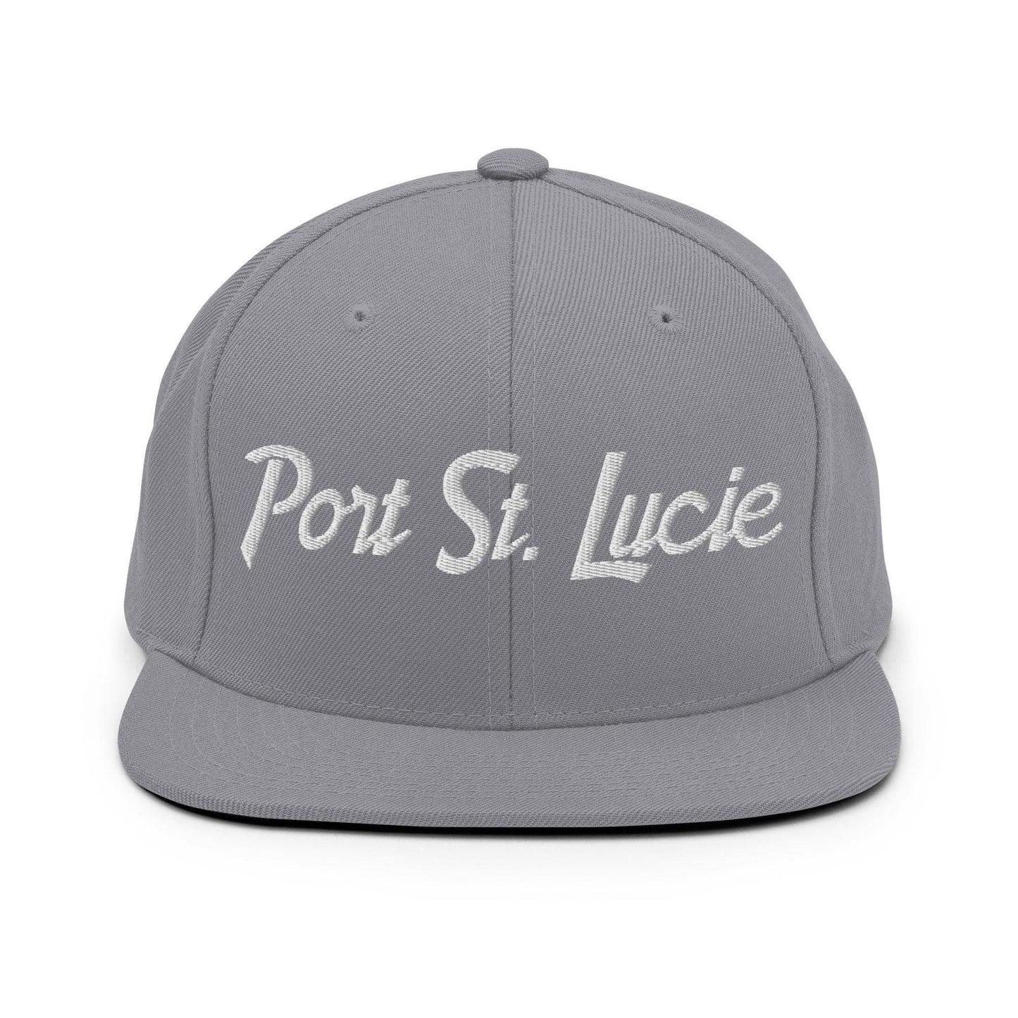 Port St. Lucie Script Snapback Hat Silver