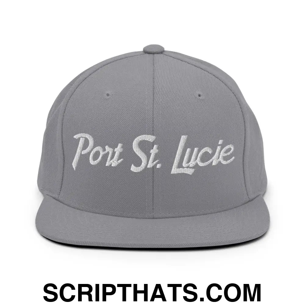 Port St. Lucie Script Snapback Hat Silver