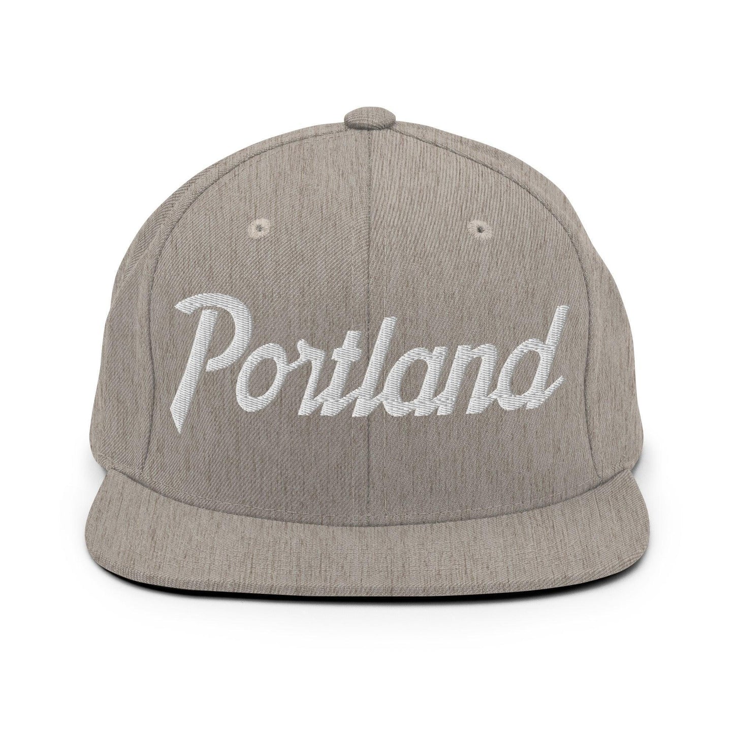 Portland Script Snapback Hat Heather Grey