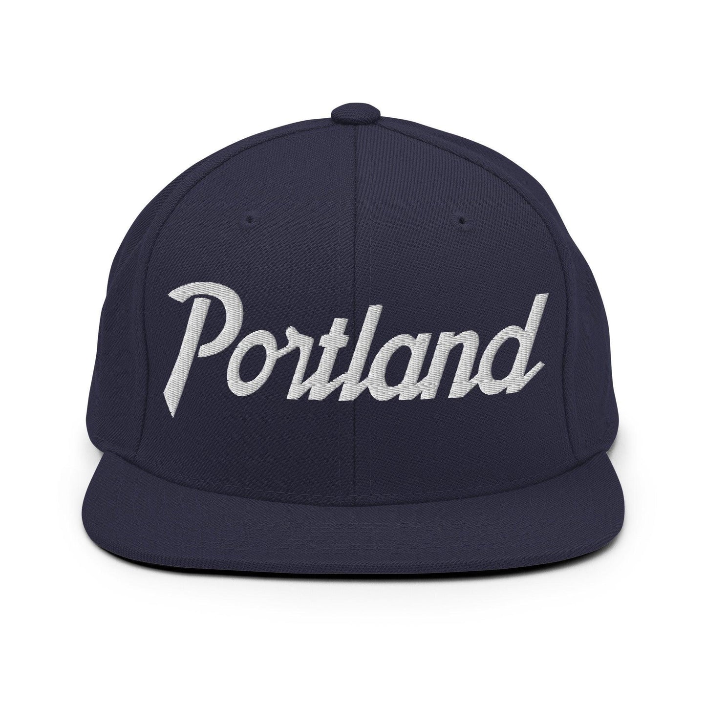 Portland Script Snapback Hat Navy