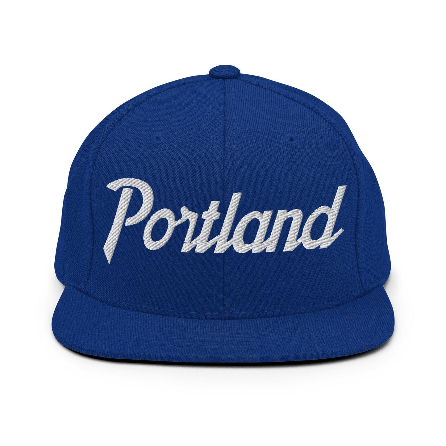 Portland Script Snapback Hat Royal Blue
