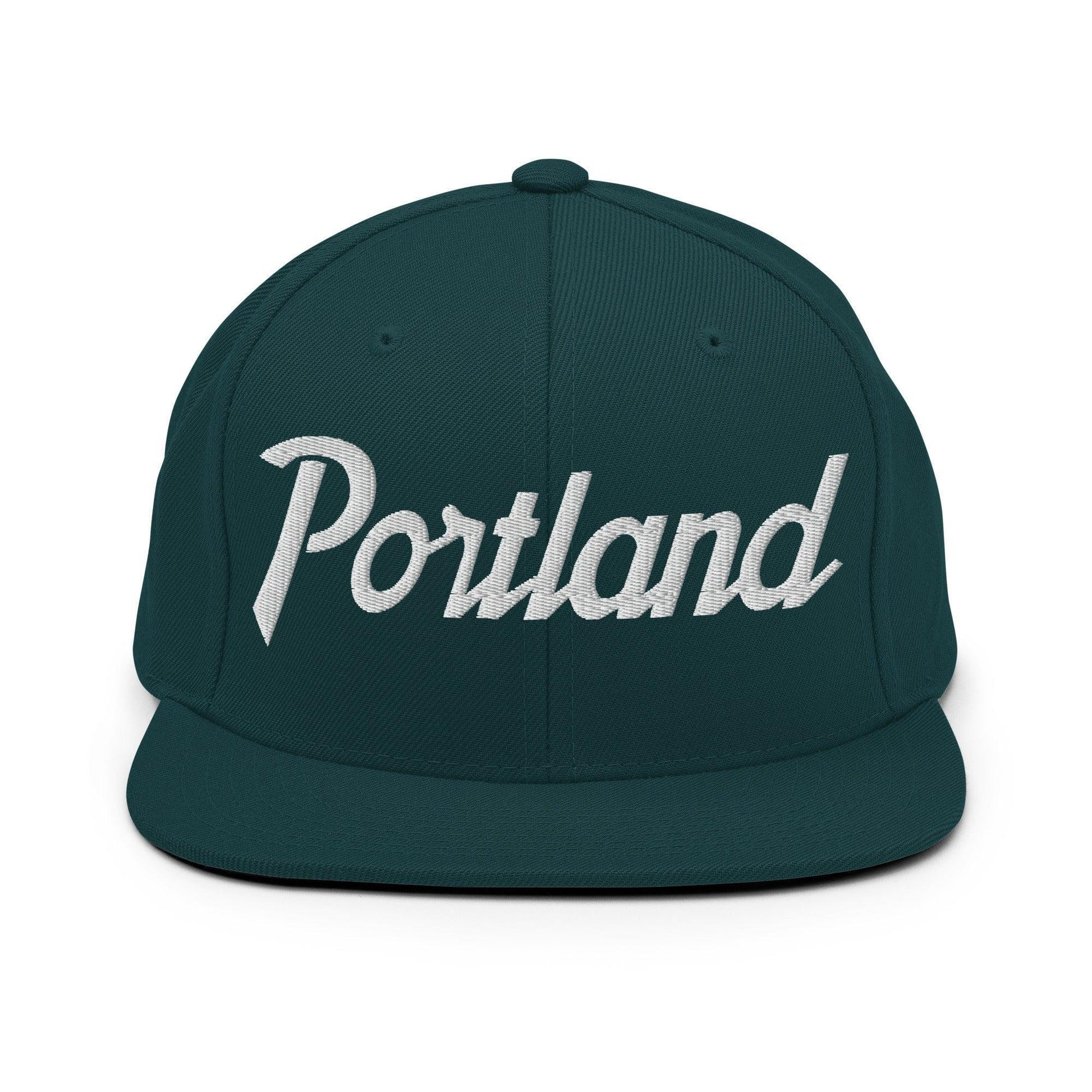 Portland Script Snapback Hat Spruce