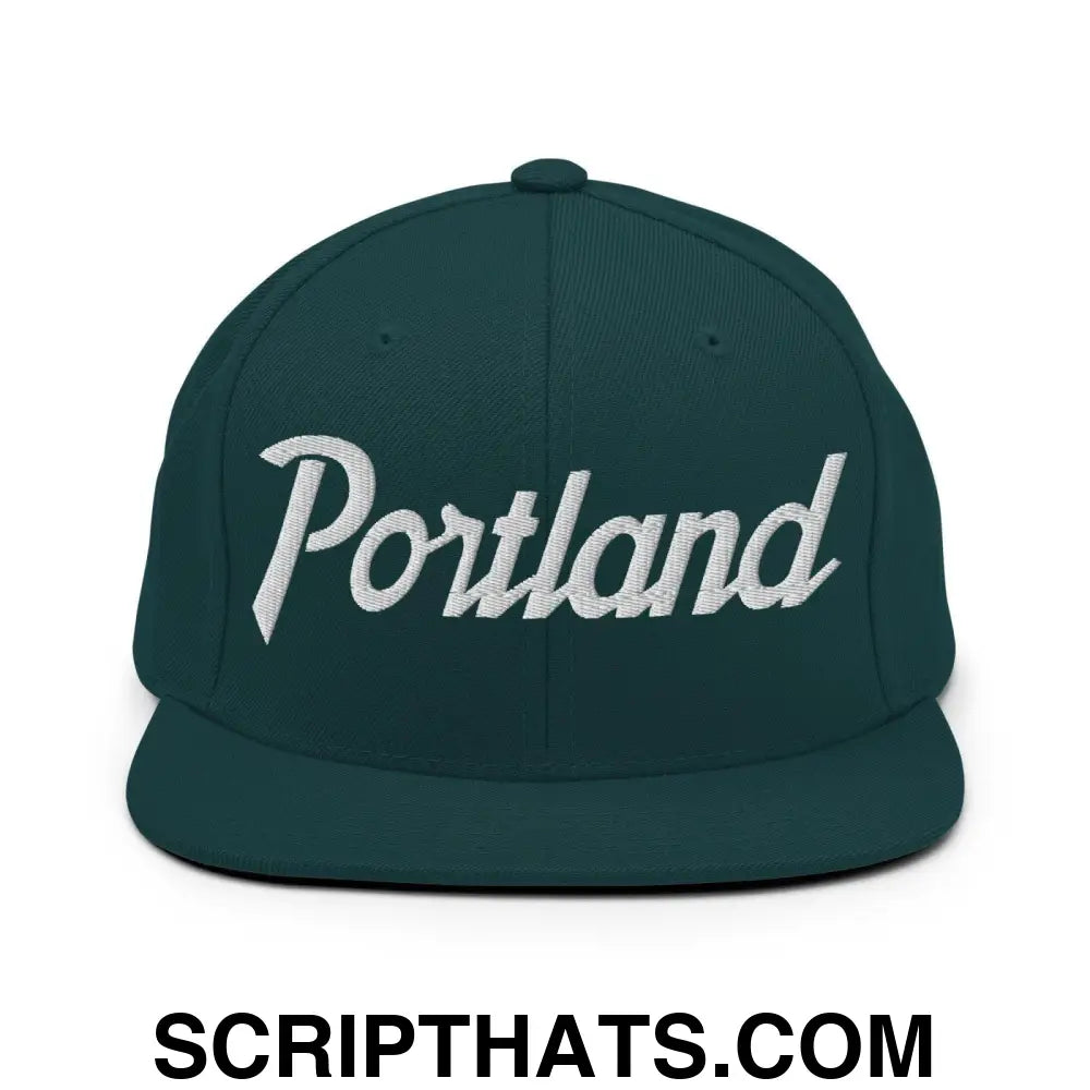 Portland Script Snapback Hat Spruce