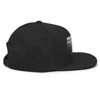 Pride Month Demon Flat Bill Brim Snapback Hat Black