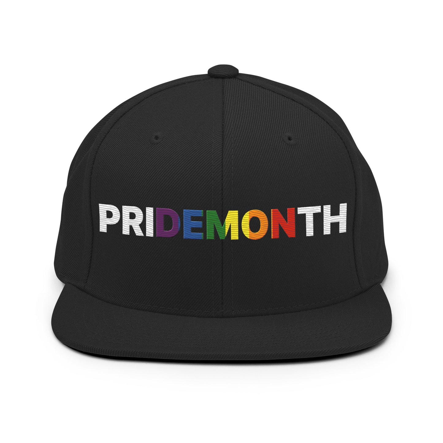 Pride Month Demon II Flat Bill Brim Snapback Hat Black