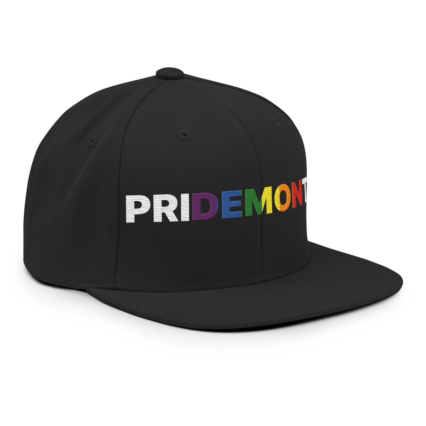 Pride Month Demon II Flat Bill Brim Snapback Hat Black