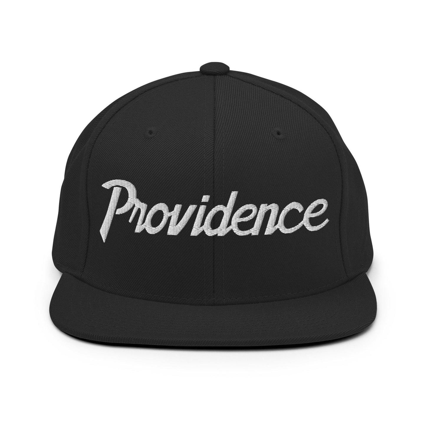 Providence Script Snapback Hat Black
