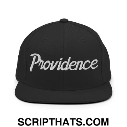 Providence Script Snapback Hat Black