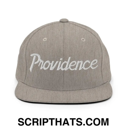 Providence Script Snapback Hat Heather Grey