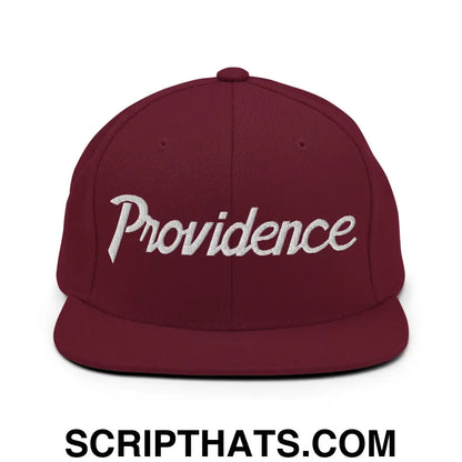 Providence Script Snapback Hat Maroon