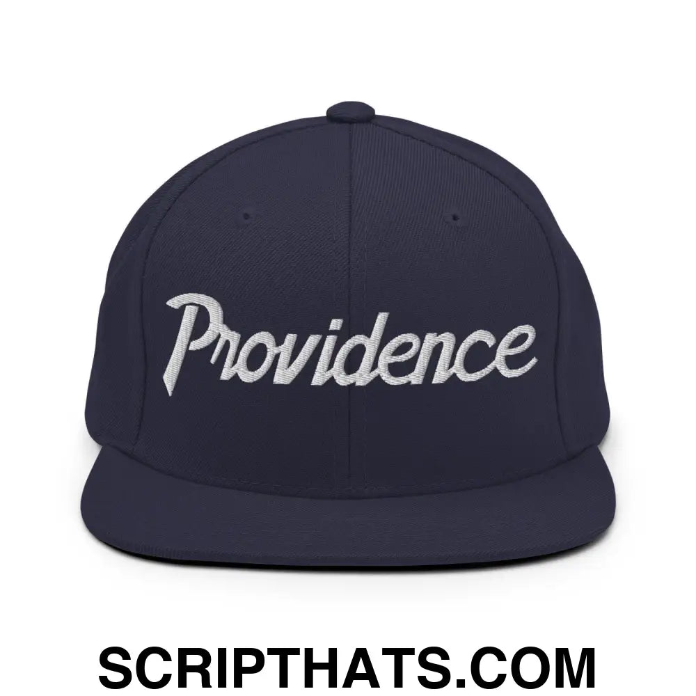 Providence Script Snapback Hat Navy