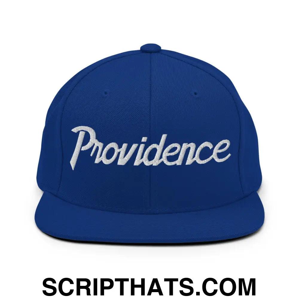 Providence Script Snapback Hat Royal Blue