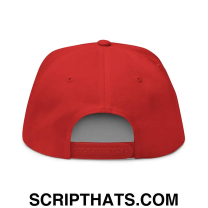 Put the Fries in the Bag Embroidered 5 Panel Flat Bill Brim Snapback Hat Red